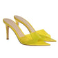 Women'S Clear Pointed Open Toe Stiletto Heel Slide Sandals Fashion Sexy Slip On Transparent Strap High Heels Mules Summer Backless Party Wedding Prom Dress Shoes