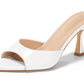Womens Heeled Mules Pointed Peep Toe High Heels Slip On Backless Mule Sandals Dress Shoes