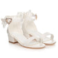Girl's Bow Tie Heeled Sandals Open Toe Chunky Low Heel Rhinestone Princess Dress Shoes