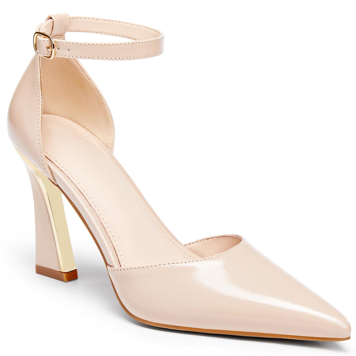 Women's Pumps, Pointed Closed Toe Heels, Buckle Ankle Strap D'Orsay Heeled Sandals