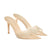 Women'S Clear Pointed Open Toe Stiletto Heel Slide Sandals Fashion Sexy Slip On Transparent Strap High Heels Mules Summer Backless Party Wedding Prom Dress Shoes