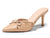 Womens High Heels Mules Bow Closed Pointed Toe Pumps Pleated Slip On Dress Shoes