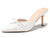 Womens High Heels Mules Bow Closed Pointed Toe Pumps Pleated Slip On Dress Shoes