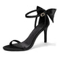 Womens Ankle Strap High Heels Open Toe Stiletto Bow Tie Knot Heeled Sandals Fashion Wedding Dress Pump Shoes