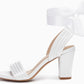 Womens Strappy High Heels Chunky Heeled Sandals Bow Tie Lace Up Open Toe Pumps Dress Wedding Comfortable Shoes