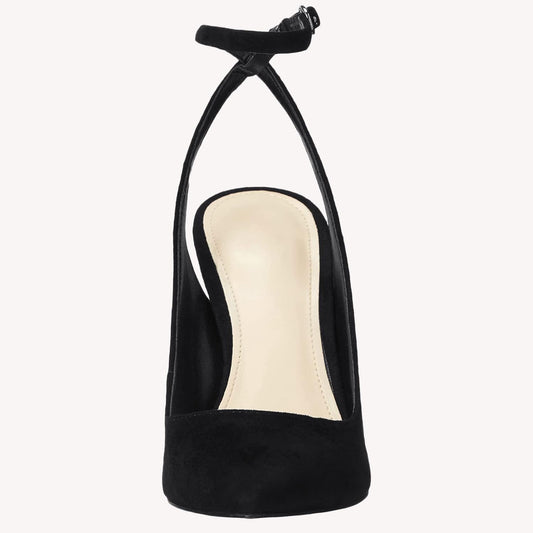Womens Closed Toe Ankle Strap Heels Pointed Toe Pumps Shoes Slingback High Heel Wedding Dress Shoes