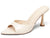 Womens Heeled Mules Pointed Peep Toe High Heels Slip On Backless Mule Sandals Dress Shoes