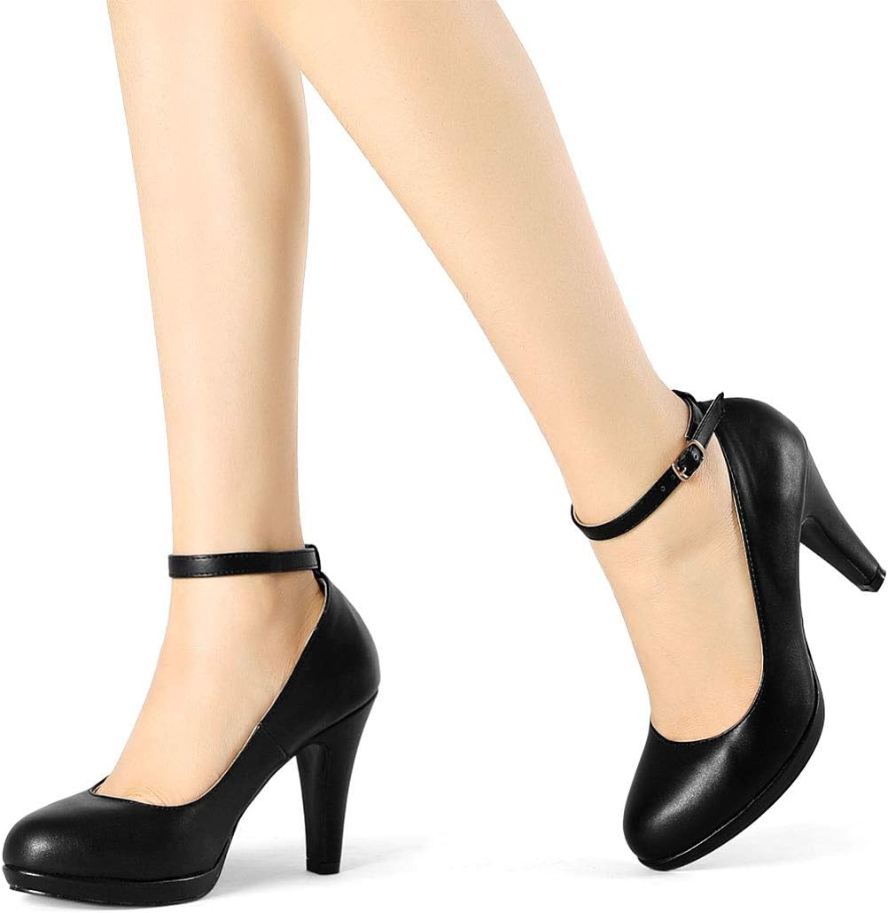 Lady's round-toed cone-shaped platform high-heeled shoes