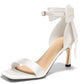 Womens Bow Tie High Heels One Strap Heeled Sandals Sexy Stiletto Open Toe Wedding Bride Shoes