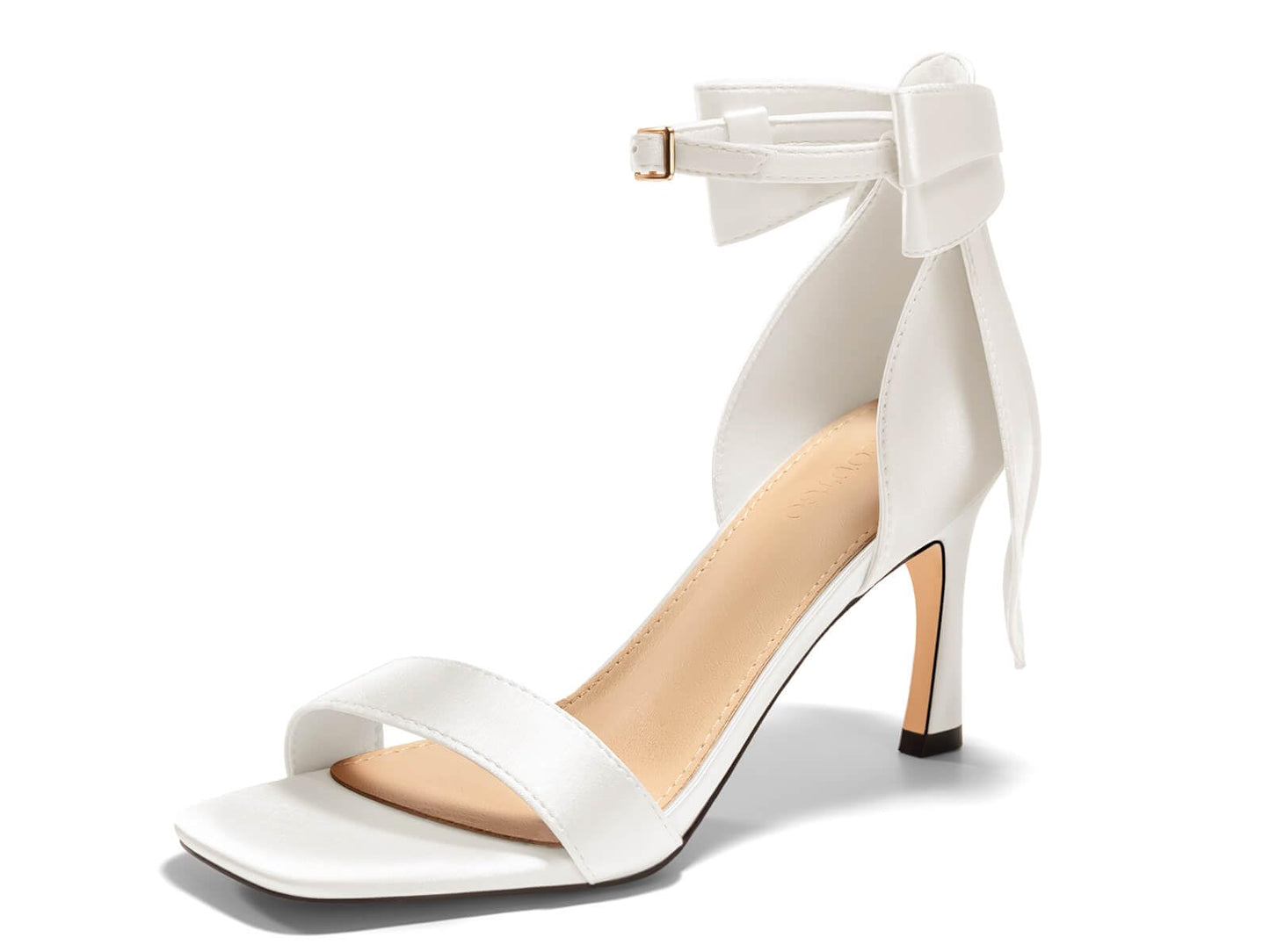 Womens Bow Tie High Heels One Strap Heeled Sandals Sexy Stiletto Open Toe Wedding Bride Shoes