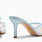Womens High Heels Mules Bow Closed Pointed Toe Pumps Pleated Slip On Dress Shoes