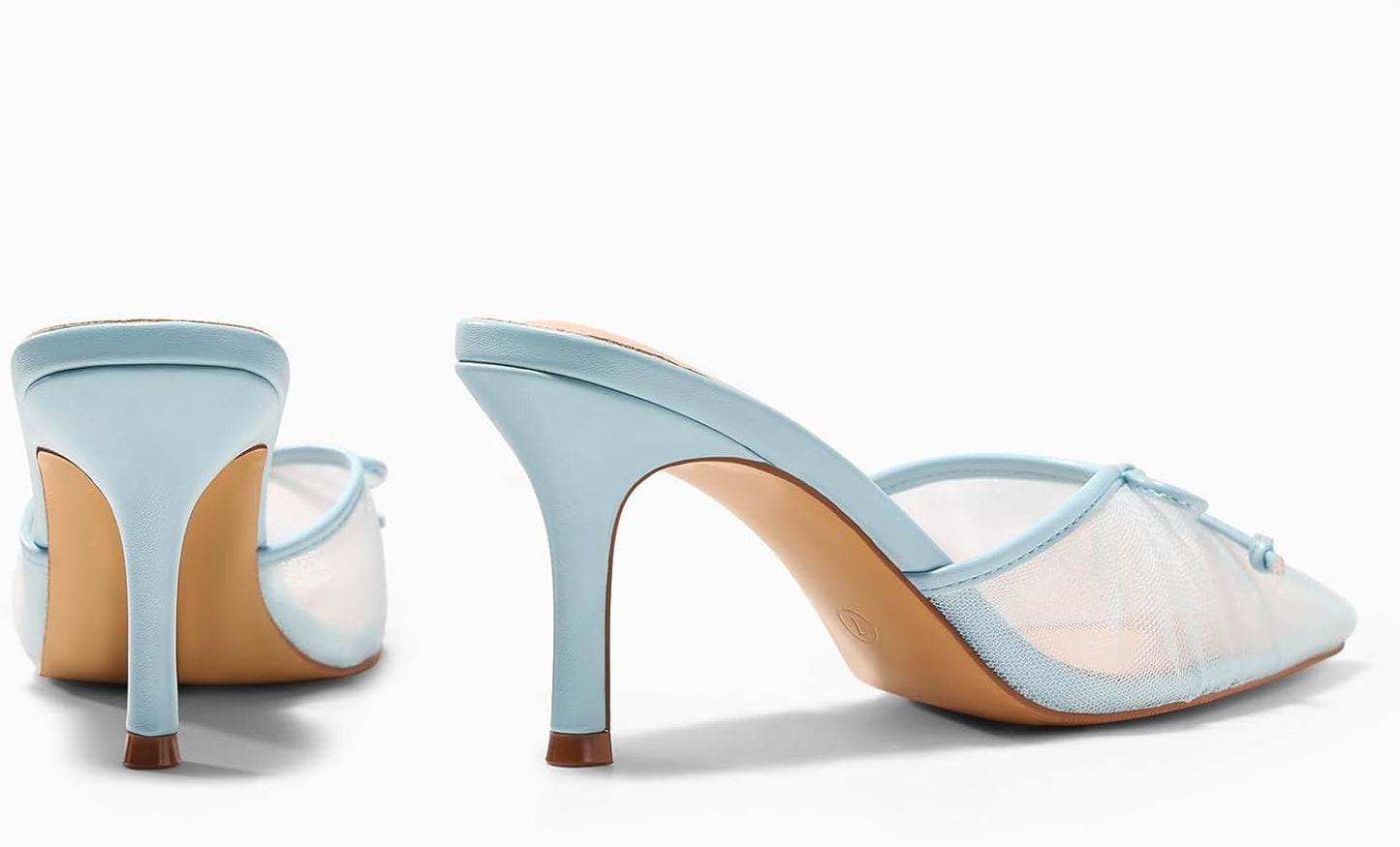 Womens High Heels Mules Bow Closed Pointed Toe Pumps Pleated Slip On Dress Shoes