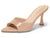 Womens Heeled Mules Pointed Peep Toe High Heels Slip On Backless Mule Sandals Dress Shoes