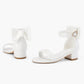 Girl's Bow Tie Heeled Sandals Open Toe Chunky Low Heel Rhinestone Princess Dress Shoes