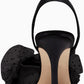 Womens Bow Tie Heels Sandals Slingback Peep Toe Wedding Heels Mesh High Stiletto Heel Summer Cute Wedding Bridal Shoes