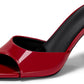 Womens Heeled Mules Pointed Peep Toe High Heels Slip On Backless Mule Sandals Dress Shoes