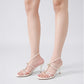 Women's Lace Up Kitten Heels Round Open Pointed Toe Heels Mid Heeled Sandals for Women