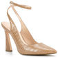 Womens Closed Toe Ankle Strap Heels Pointed Toe Pumps Shoes Slingback High Heel Wedding Dress Shoes