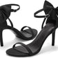 Womens Ankle Strap High Heels Open Toe Stiletto Bow Tie Knot Heeled Sandals Fashion Wedding Dress Pump Shoes