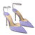 Women's Heeled Sandals Crystal Chain Ankle Straps Rhinestones Buckle High Heels Stiletto Slip On Wedding Party Satin Dress Shoes