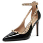 Womens Closed Toe Pointed Toe Pumps Heels, Buckle Ankle Strappy Dress Shoes for Women, Ladies Sexy Stiletto High Heeled Sandals