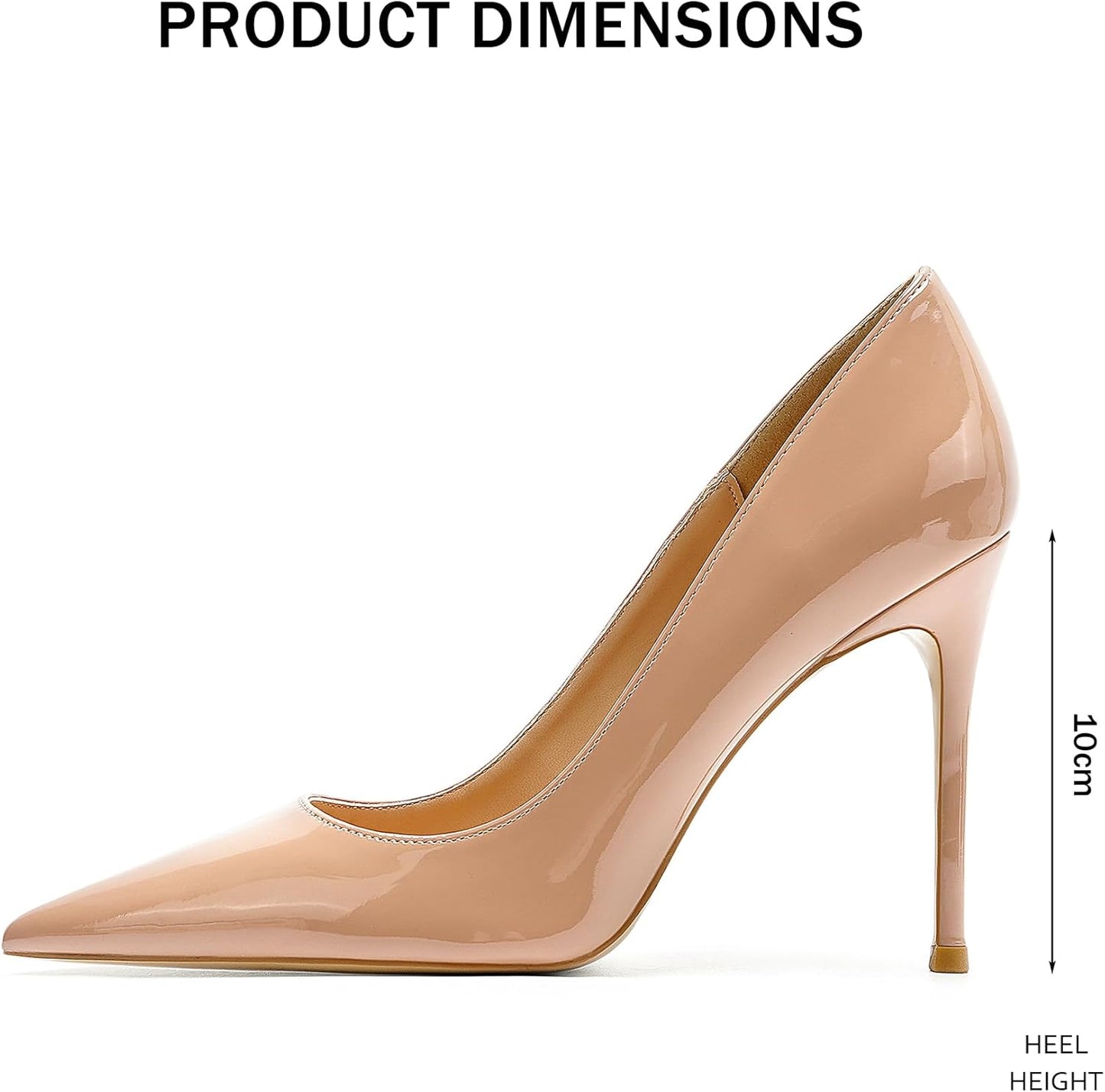 Women's 4 Inch Pumps Sexy Poined Toe High Heels, Wedding Dress Party Stiletto Shoes Slip on Pumps