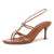 Women's Lace Up Kitten Heels Round Open Pointed Toe Heels Mid Heeled Sandals for Women
