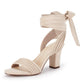 Womens Strappy High Heels Chunky Heeled Sandals Bow Tie Lace Up Open Toe Pumps Dress Wedding Comfortable Shoes