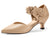 Women's low-heeled open-toe dress shoes, comfortable closed-toe flower-decorated flat-heeled ballroom pumps, suitable for formal occasions.