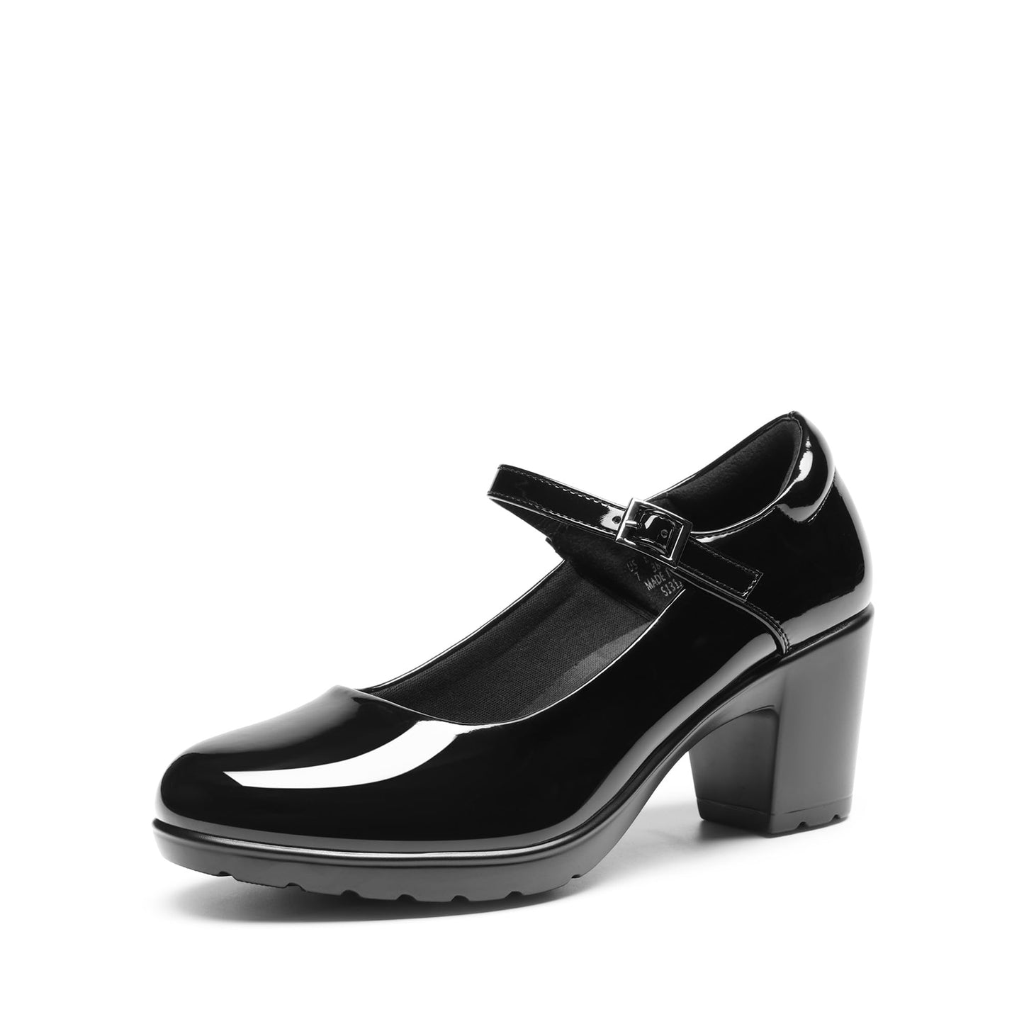 Women's Chunky Low Block Heels Mary Jane Closed Toe Work Pumps Comfortable Round Toe Dress Wedding Shoes EDENIA