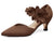 Women's low-heeled open-toe dress shoes, comfortable closed-toe flower-decorated flat-heeled ballroom pumps, suitable for formal occasions.
