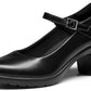 Women's Chunky Low Block Heels Mary Jane Closed Toe Work Pumps Comfortable Round Toe Dress Wedding Shoes EDENIA