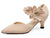 Women's low-heeled open-toe dress shoes, comfortable closed-toe flower-decorated flat-heeled ballroom pumps, suitable for formal occasions.