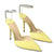 Women's Heeled Sandals Crystal Chain Ankle Straps Rhinestones Buckle High Heels Stiletto Slip On Wedding Party Satin Dress Shoes