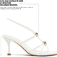 Women's Lace Up Kitten Heels Round Open Pointed Toe Heels Mid Heeled Sandals for Women