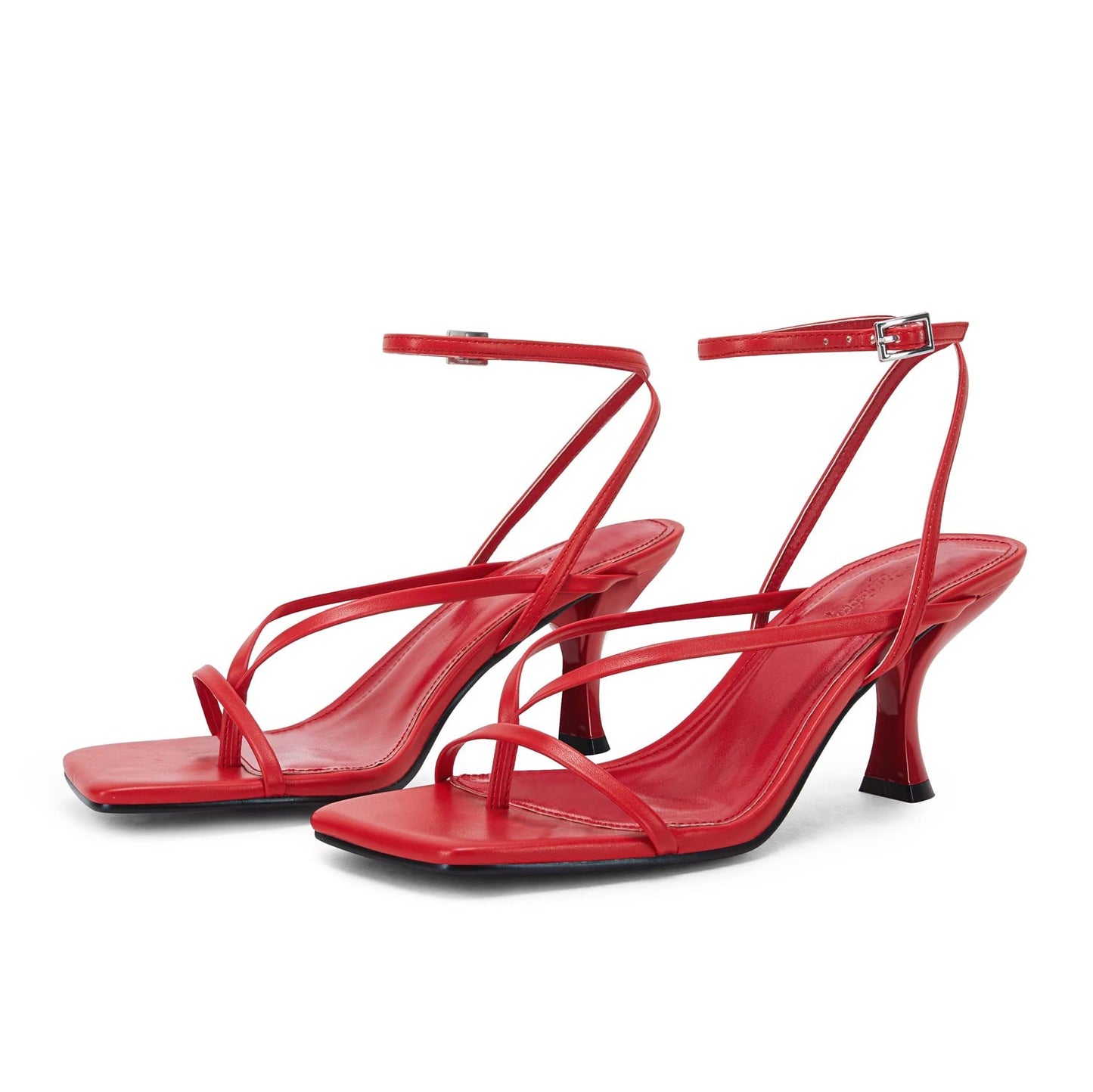 Women's Lace Up Heeled Sandals Square Flip Flop High Heels Strappy Party Shoes