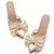 Womens Bow Heels Mules Pointed Closed Toe Sandals Rhinestone Satin Backless Wedding Shoes