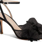 Womens Bow Tie Heels Sandals Slingback Peep Toe Wedding Heels Mesh High Stiletto Heel Summer Cute Wedding Bridal Shoes