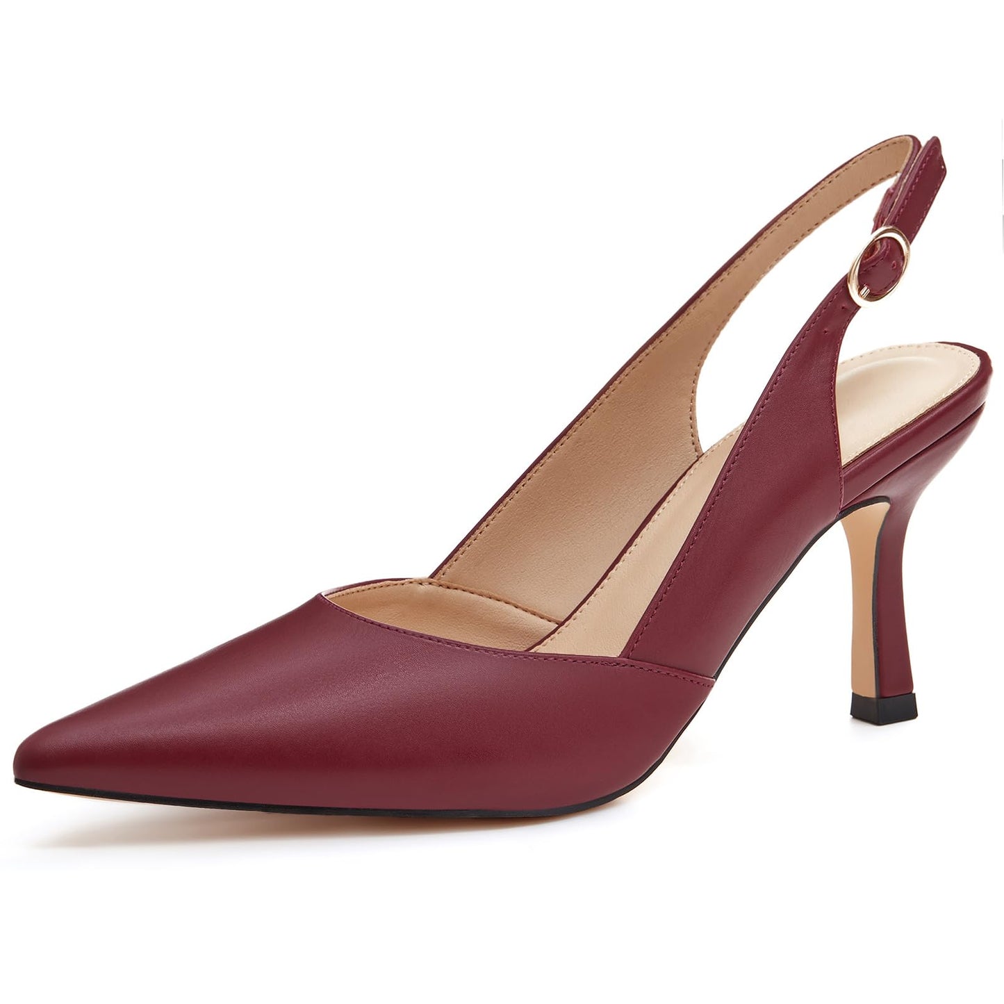 Lady's slanted platform high-heeled cat-heel dress tieless floor-length wedding shoes without heels and with no heel section, made of leather.