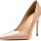 Women's 4 Inch Pumps Sexy Poined Toe High Heels, Wedding Dress Party Stiletto Shoes Slip on Pumps