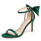 Womens Ankle Strap High Heels Open Toe Stiletto Bow Tie Knot Heeled Sandals Fashion Wedding Dress Pump Shoes