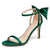 Womens Ankle Strap High Heels Open Toe Stiletto Bow Tie Knot Heeled Sandals Fashion Wedding Dress Pump Shoes