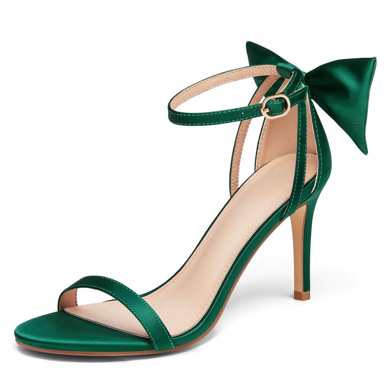 Womens Ankle Strap High Heels Open Toe Stiletto Bow Tie Knot Heeled Sandals Fashion Wedding Dress Pump Shoes
