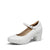 Women's Chunky Low Block Heels Mary Jane Closed Toe Work Pumps Comfortable Round Toe Dress Wedding Shoes EDENIA