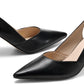 Lady's slanted platform high-heeled cat-heel dress tieless floor-length wedding shoes without heels and with no heel section, made of leather.