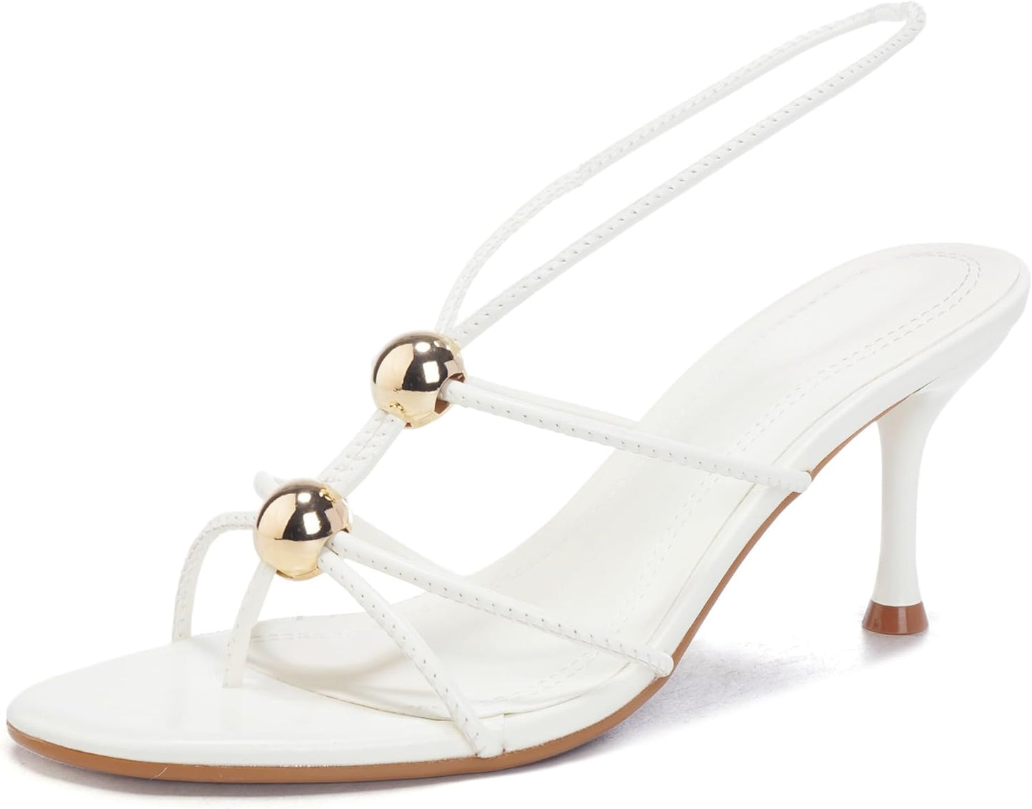 Women's Lace Up Kitten Heels Round Open Pointed Toe Heels Mid Heeled Sandals for Women