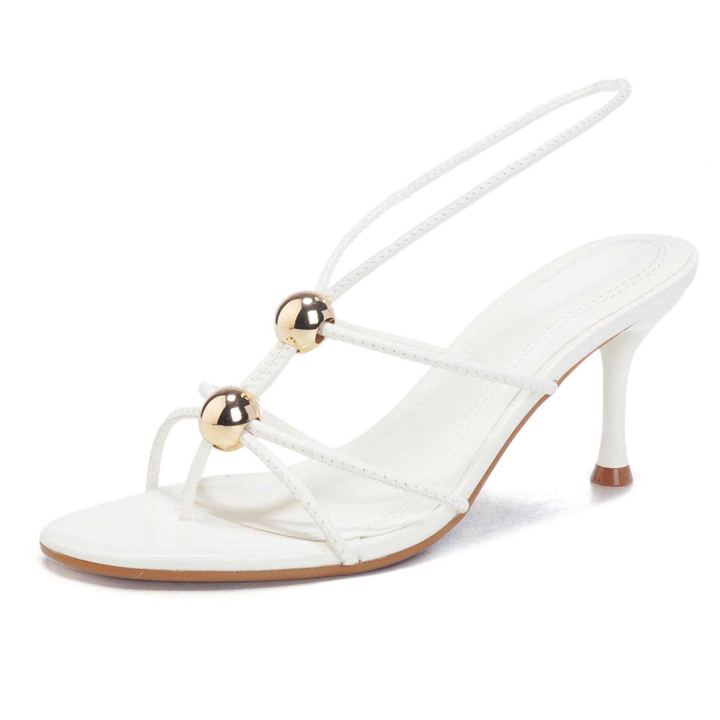 Women's Lace Up Kitten Heels Round Open Pointed Toe Heels Mid Heeled Sandals for Women