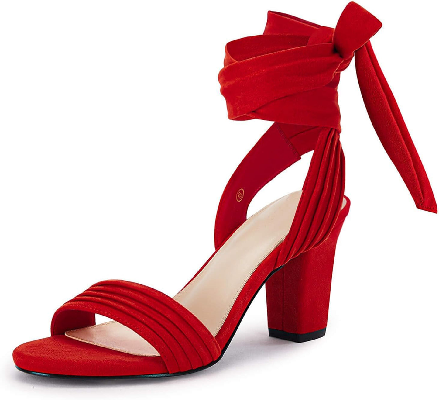 Womens Strappy High Heels Chunky Heeled Sandals Bow Tie Lace Up Open Toe Pumps Dress Wedding Comfortable Shoes