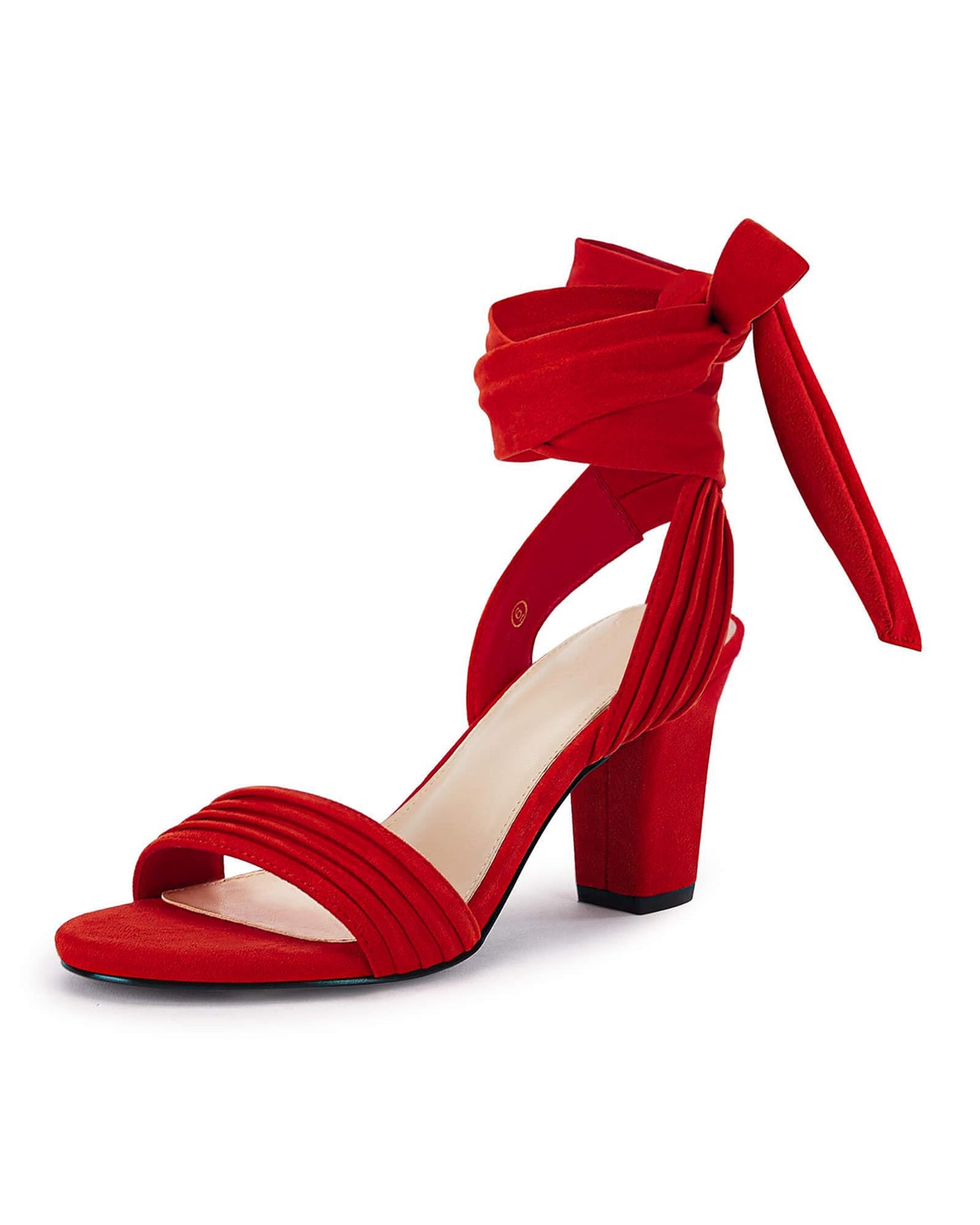 Womens Strappy High Heels Chunky Heeled Sandals Bow Tie Lace Up Open Toe Pumps Dress Wedding Comfortable Shoes