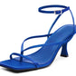 Women's Lace Up Heeled Sandals Square Flip Flop High Heels Strappy Party Shoes
